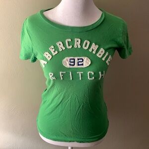 Abercrombie & Fitch Short Sleeve Green T Shirt w/ Stitched Detail Size S